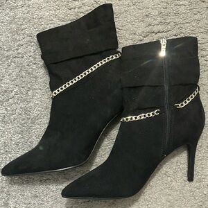 Marc Fisher Black Heeled Boots with Stiletto Elegance